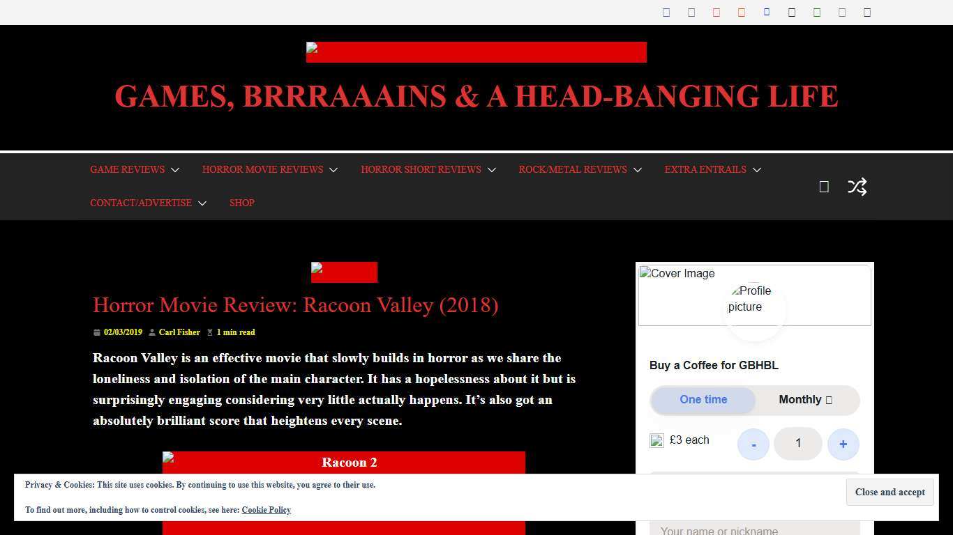 Horror Movie Review: Racoon Valley (2018) - GAMES, BRRRAAAINS & A HEAD-BANGING LIFE